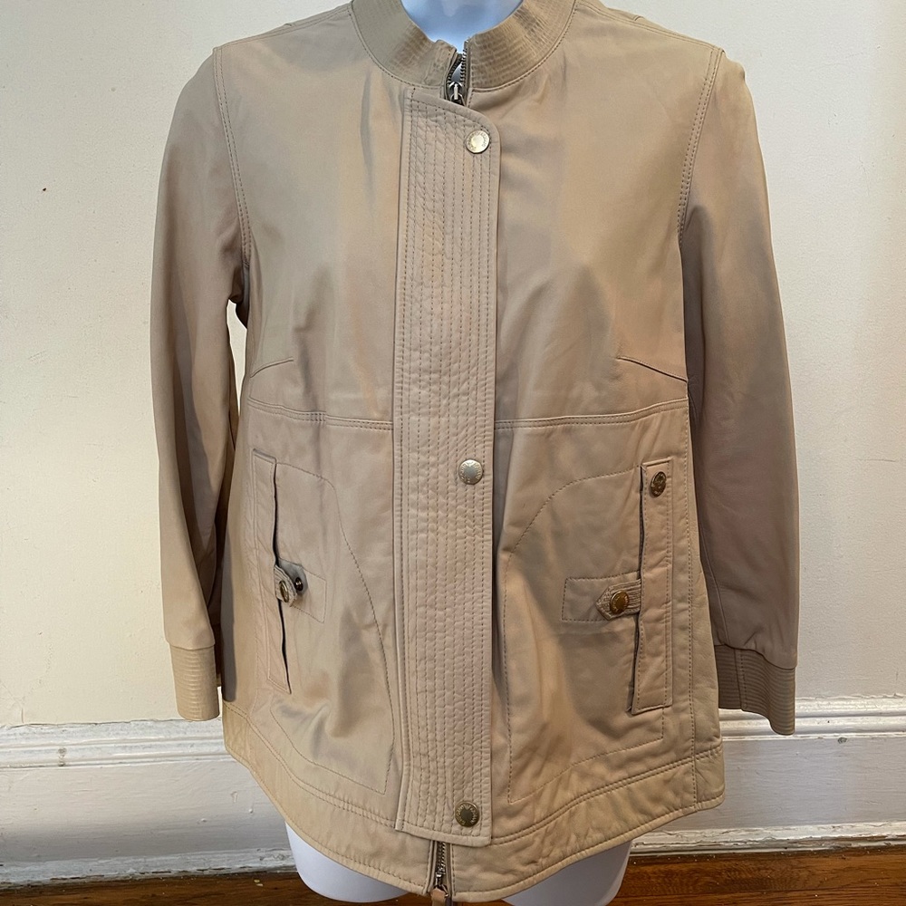 Emporio Armani leather jacket in size 6.